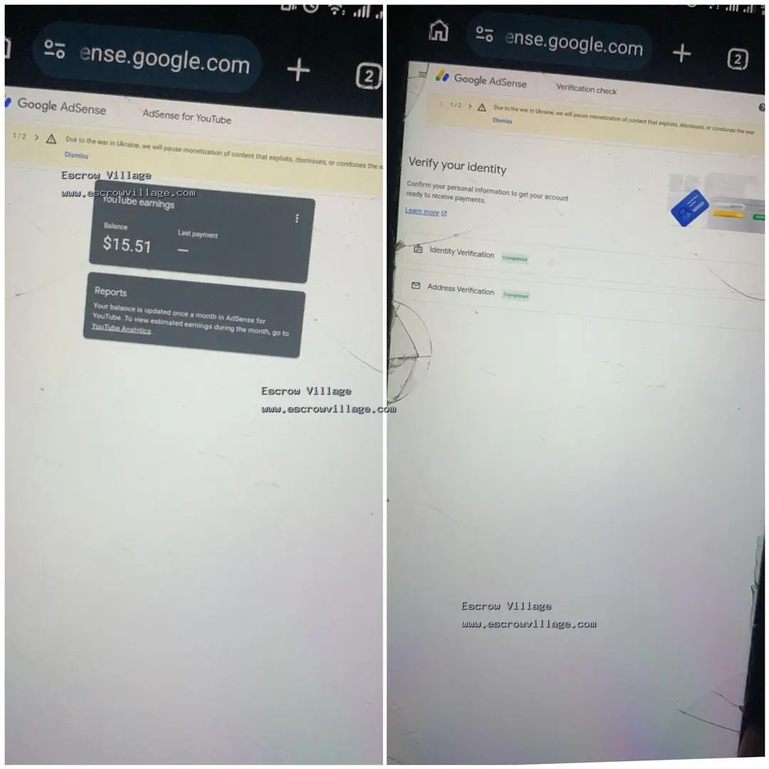 Fully Verified Nigeria YouTube Adsense