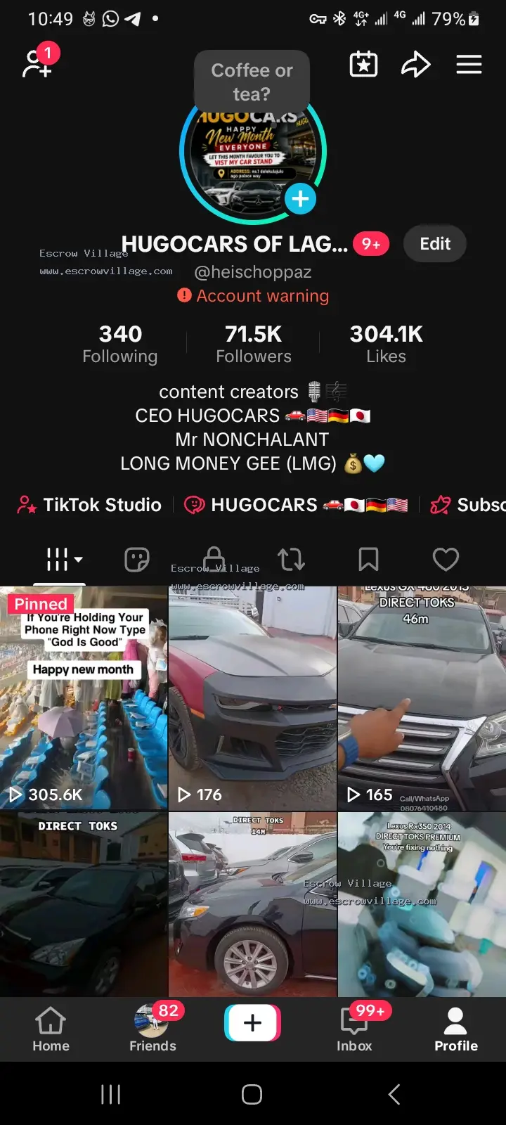 Germany monetized tiktok account