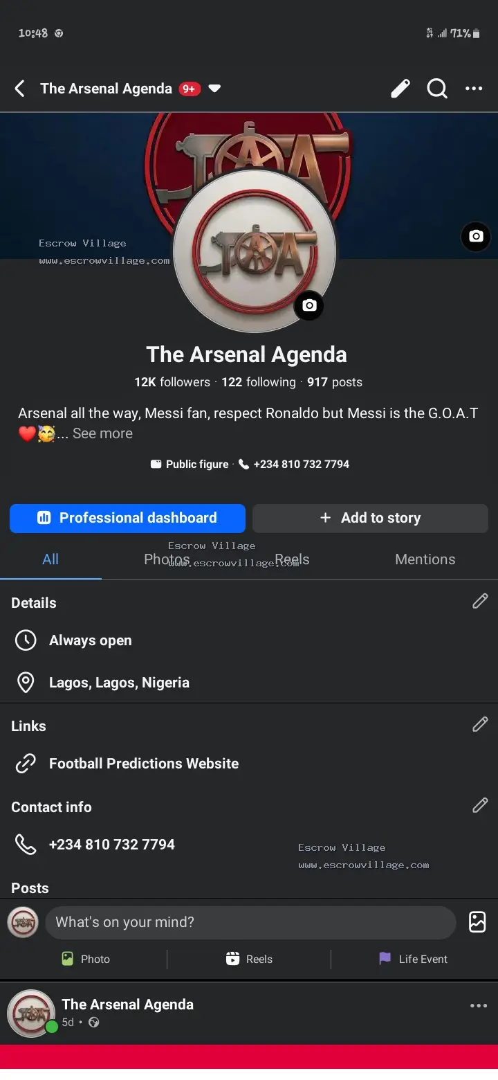 11 years Facebook account with a page 12k follower