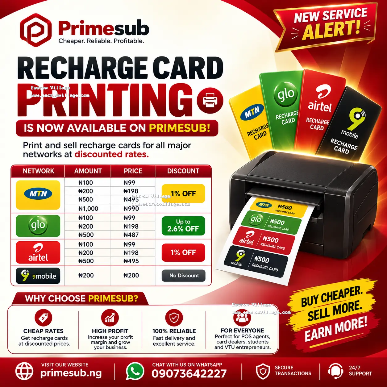 Recharge card printing